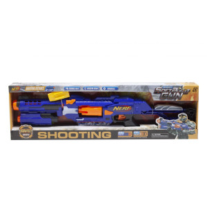 Бластер NERF со светом и звуком (синий)