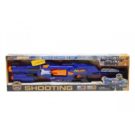 Бластер NERF со светом и звуком (синий)